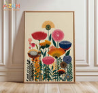 Colorful Botanical Floral Canvas Print | Wovetsa