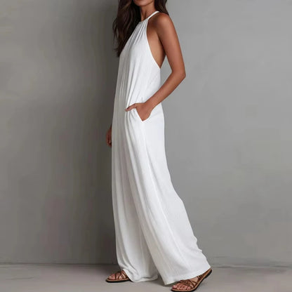 Halter Neck Wide Leg Jumpsuit | Wovetsa