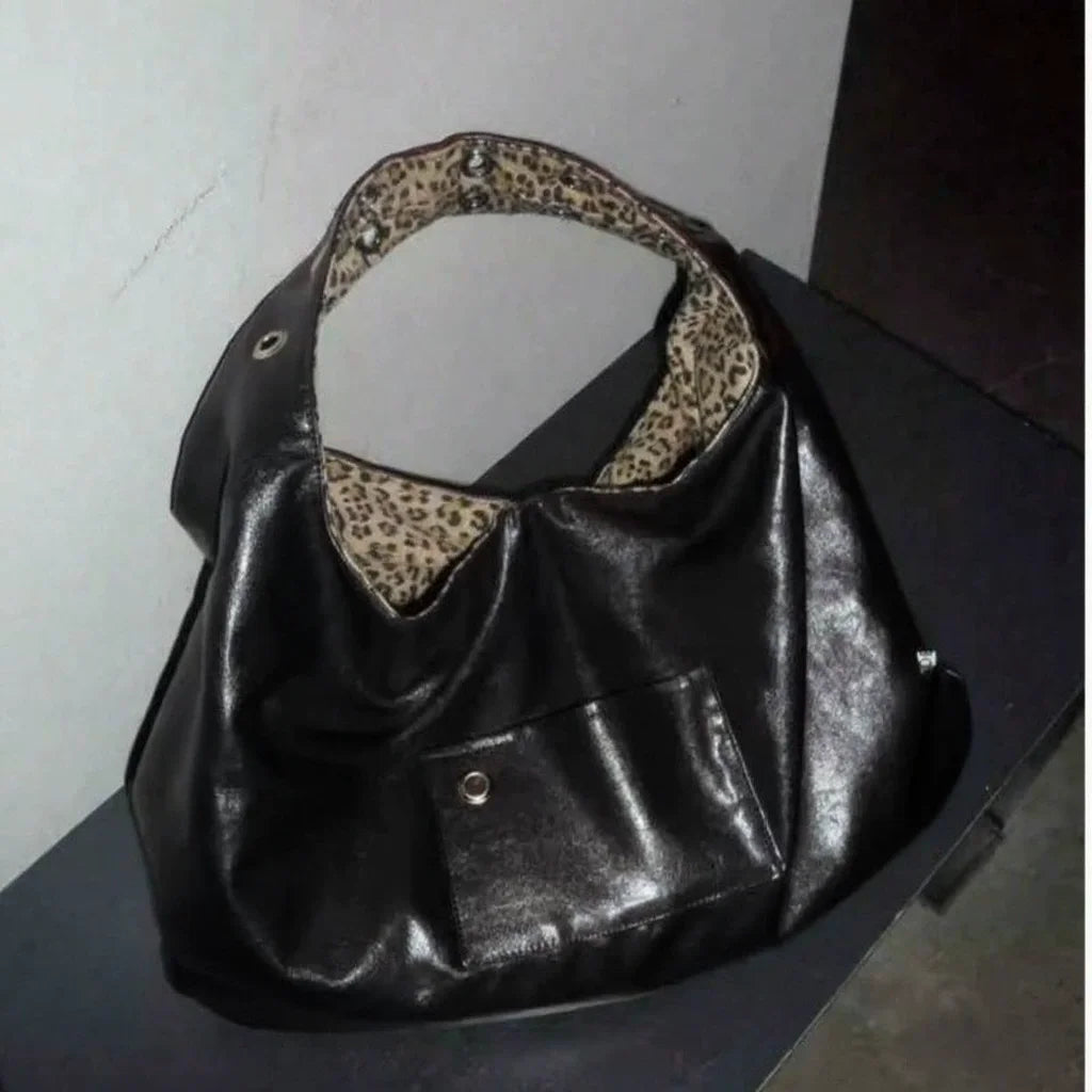 Leopard Print Double-Sided Shoulder Tote | Wovetsa