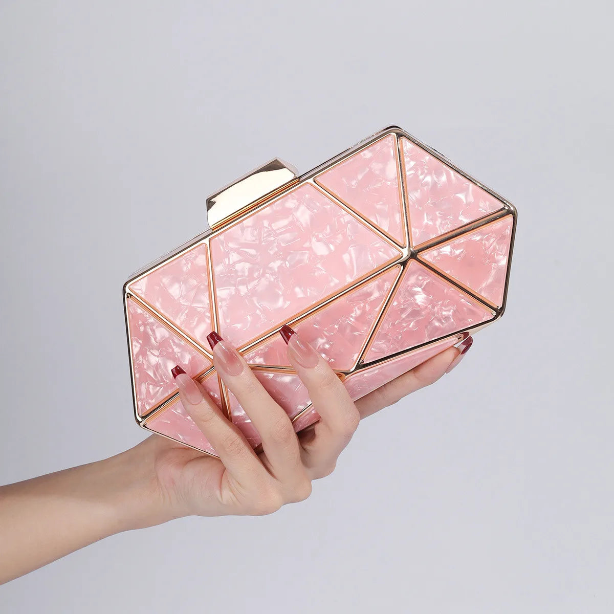 Acrylic Chain Evening Clutch Bag | Wovetsa