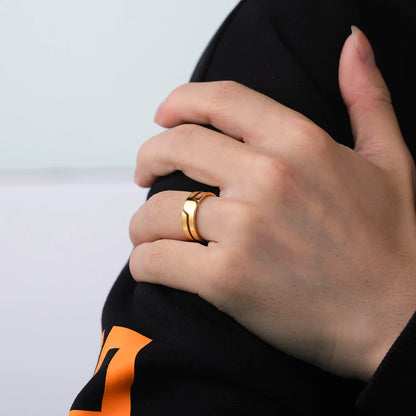 Stainless Steel Minimalist Band Ring | Wovetsa