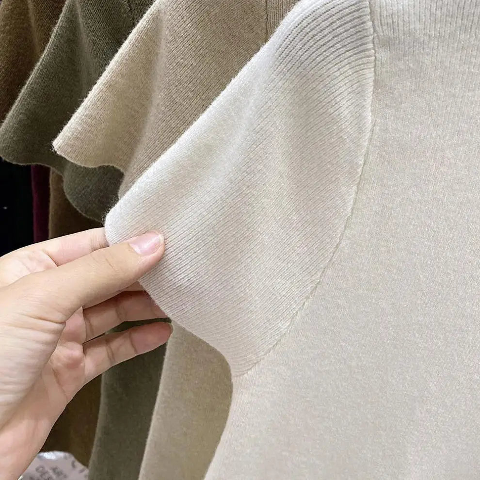 Mock Neck Knit Sweater Top | Wovetsa