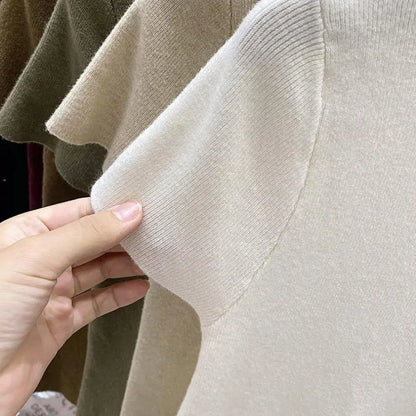 Mock Neck Knit Sweater Top | Wovetsa