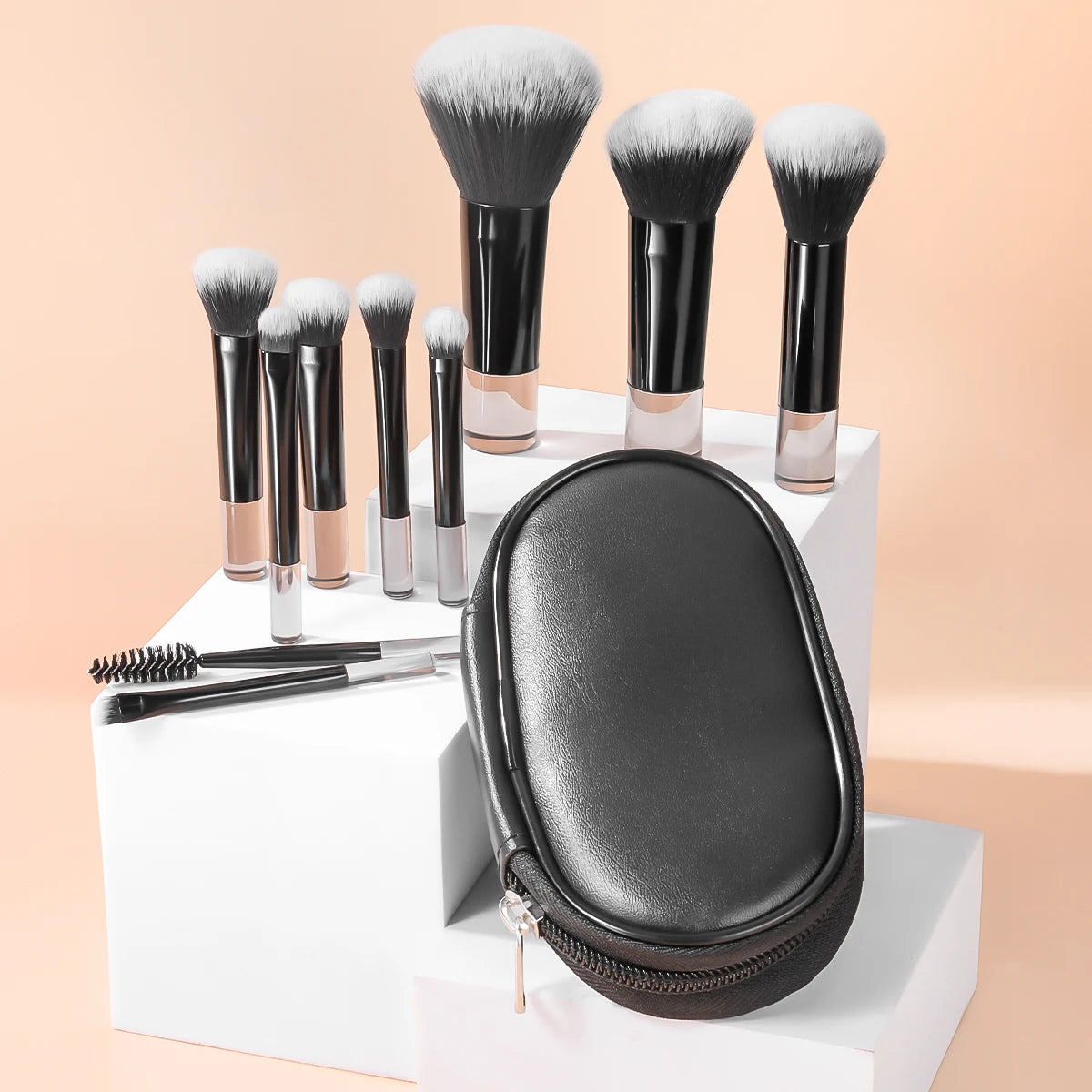 10-Piece Mini Makeup Brush Set with Bag | Wovetsa