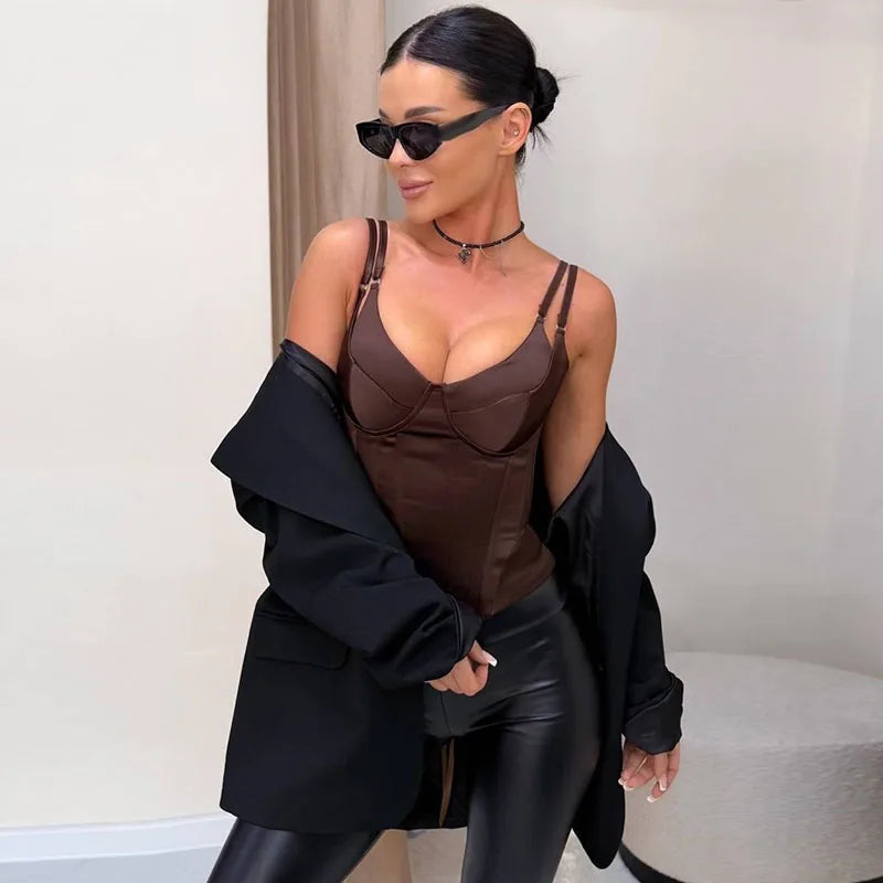 Double Strap Backless Lace-Up Crop Top | Wovetsa