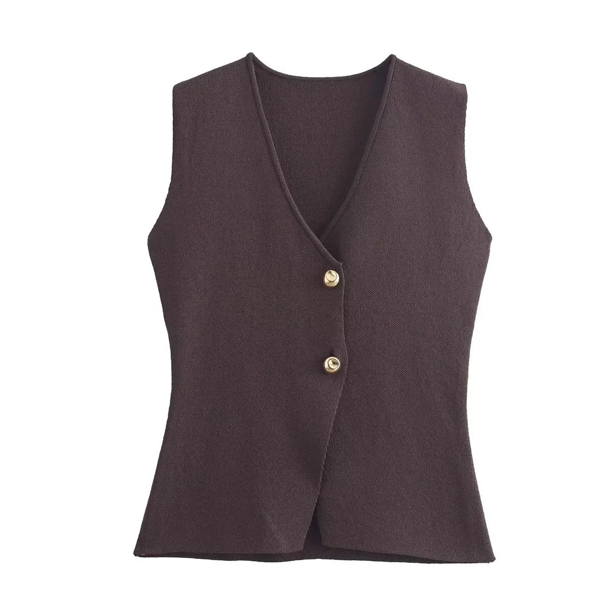 Women's Knit V-Neck Vest & Long Skirt Two Piece Set | Wovetsa