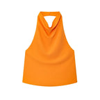 Satin Halter Backless Camisole Top | Wovetsa