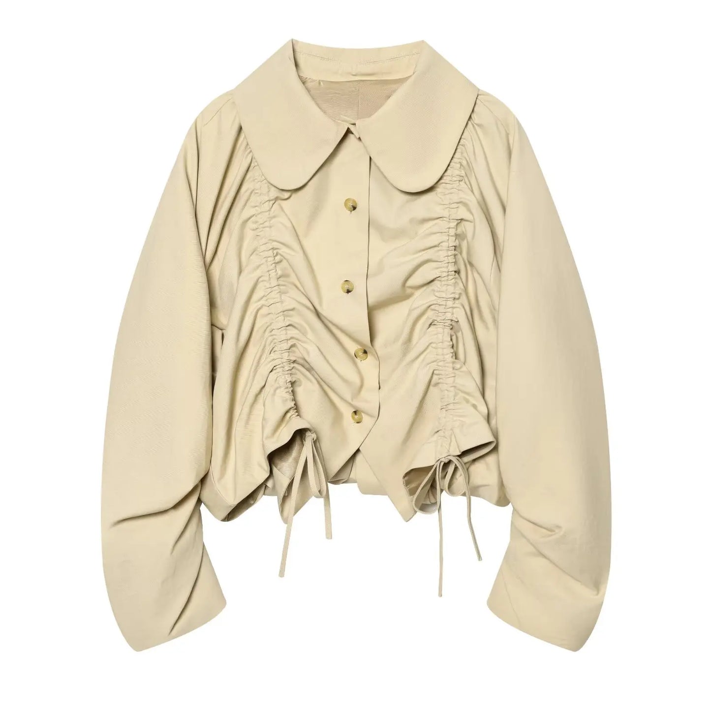 Drawstring Belted Short Trench Coat | Wovetsa