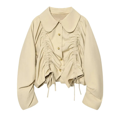 Drawstring Belted Short Trench Coat | Wovetsa