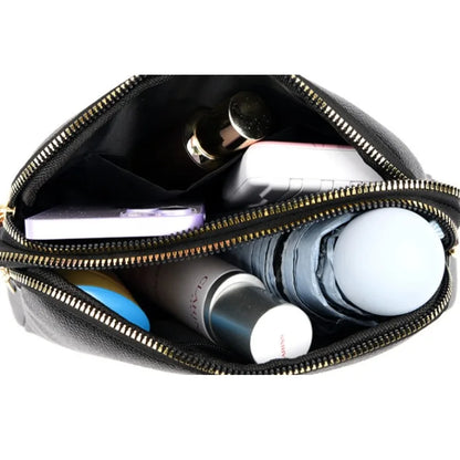 Genuine Leather Shell Flap Crossbody Bag | Wovetsa