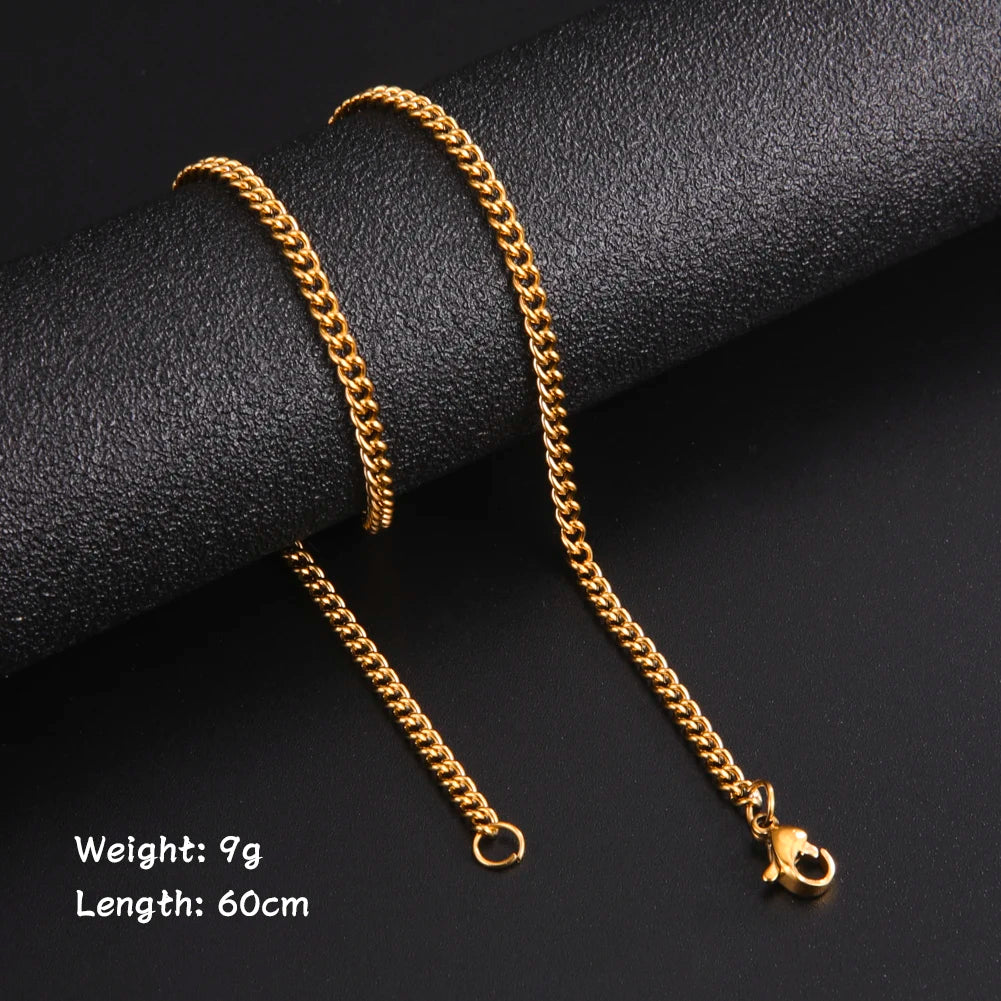 60cm Stainless Steel Chain Necklace | Wovetsa