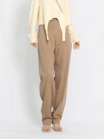 High-Waist Loose Wide Leg Trousers | Wovetsa