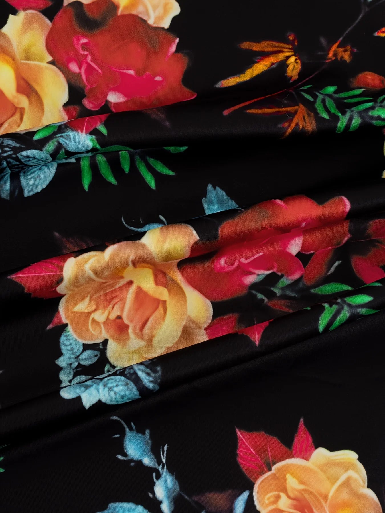 Rose Floral Spaghetti Strap Maxi Dress | Wovetsa