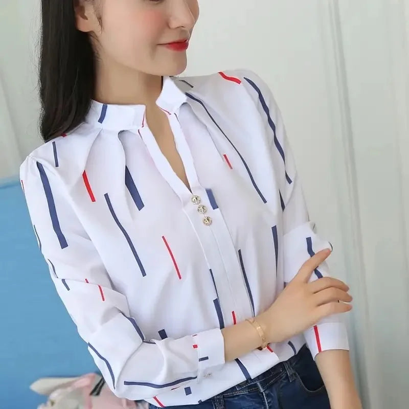 Stripe Print Blouse | Wovetsa