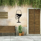 Wine Glass Metal Wall Art | Wovetsa