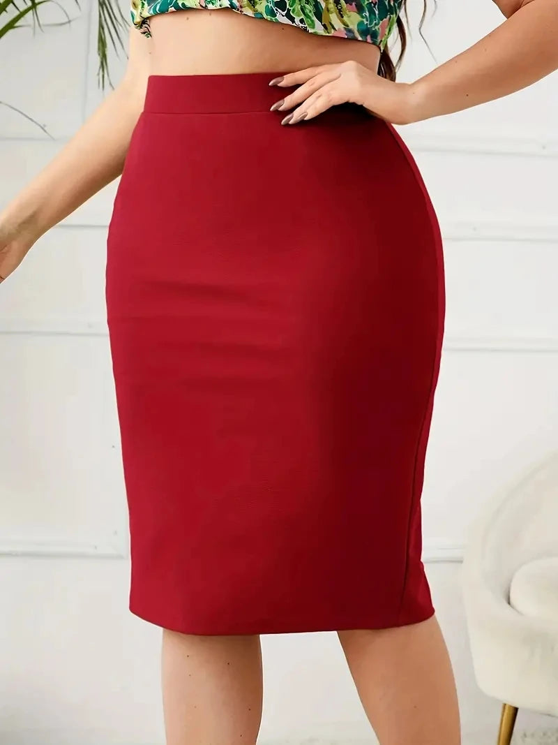 Plus Size High Waist Pencil Skirt | Wovetsa