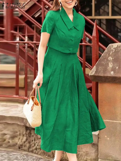 Short Sleeve Shirt & Tank Dress Set | Wovetsa