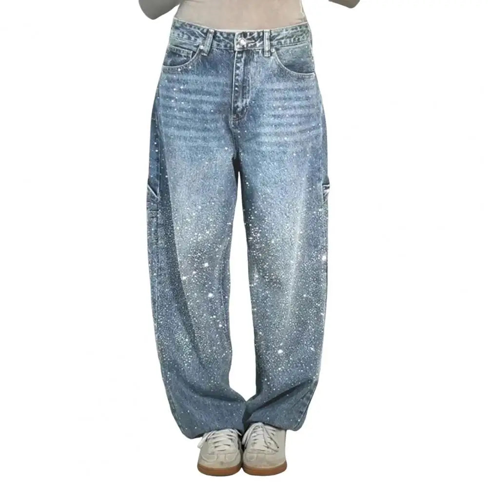 High-Waisted Wide Leg Denim Pants | Wovetsa