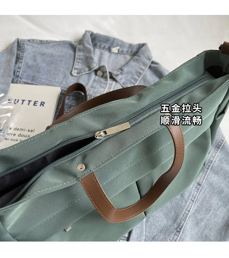 Nylon Tote Bag with Dual Pockets | Wovetsa