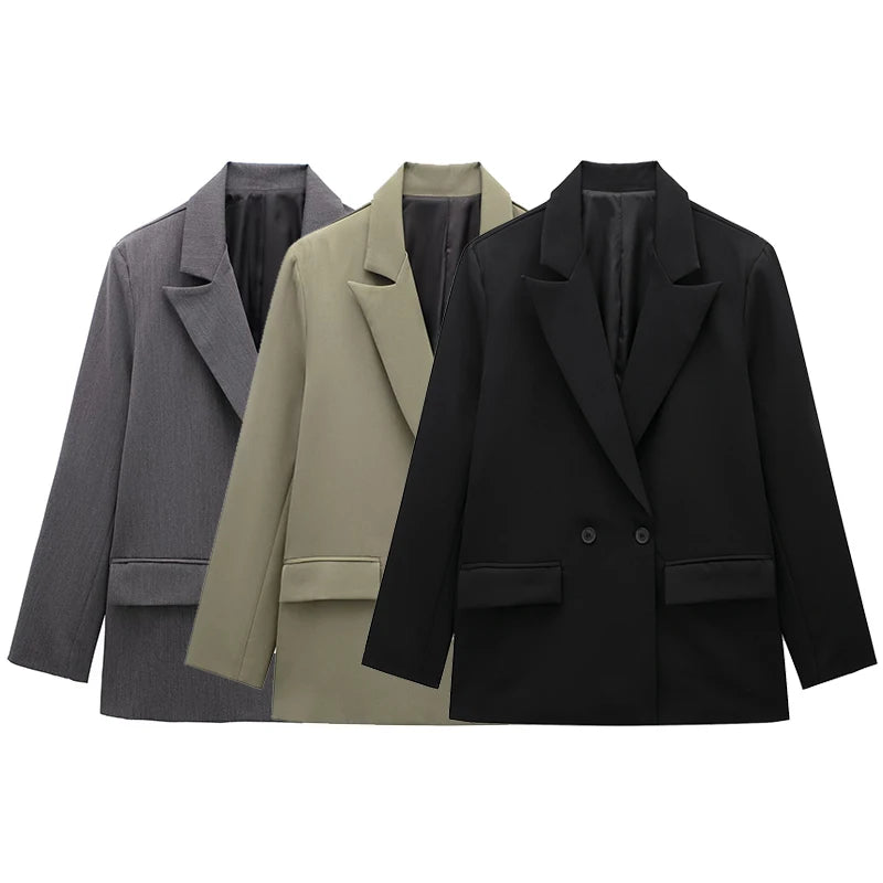 Double Breasted Blazer with Pockets | Wovetsa