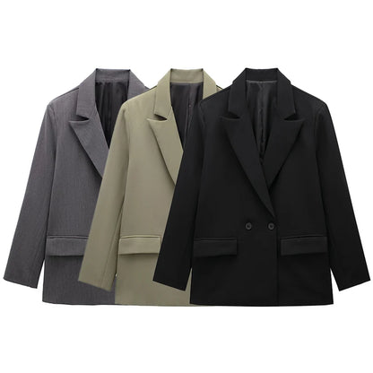 Double Breasted Blazer with Pockets | Wovetsa