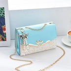 Chain Pendant PU Satchel Crossbody Bag | Wovetsa