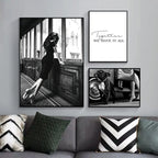 Black & White Luxury Car Paris Street Canvas Wall Art | Wovetsa