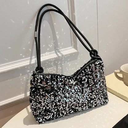 Sequin Embellished Evening Shoulder Bag | Wovetsa