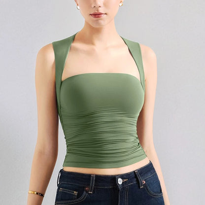Square Neck Butter Soft Crop Tank Top – Y2K Korean Style | Wovetsa