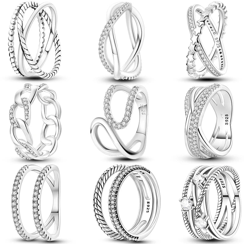 925 Silver Sparkling Zircon Star Ring | Wovetsa