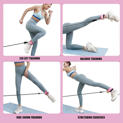 Ankle Strap Resistance Bands Set for Women — Glute & Hip Workout | Wovetsa