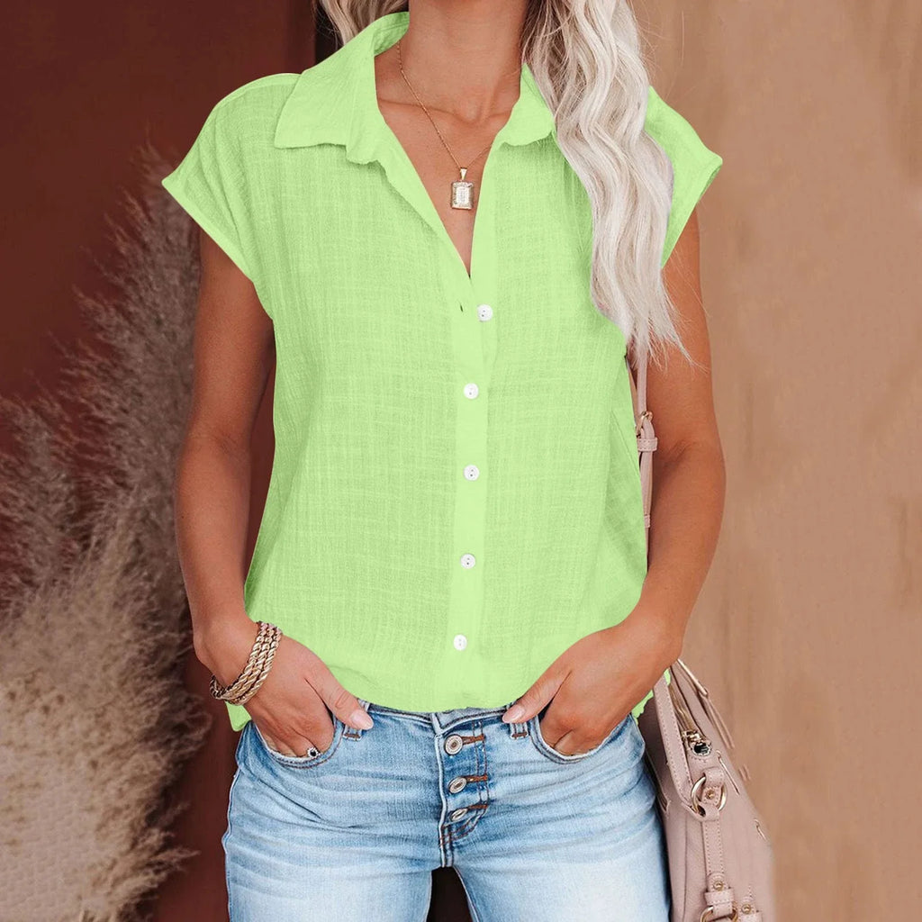 Loose Short Sleeve Casual Shirt | Wovetsa