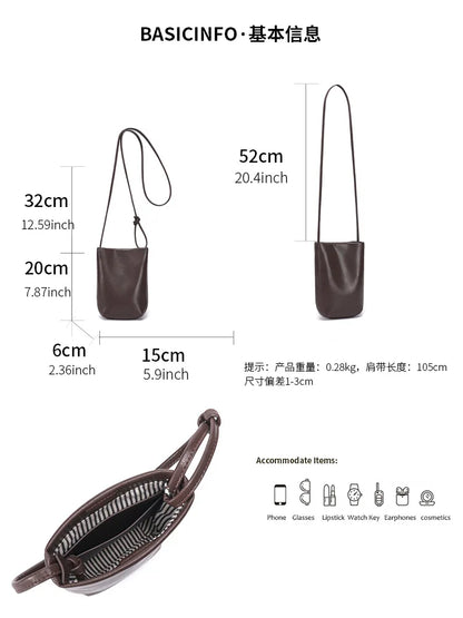 Genuine Leather Mini Shell Crossbody Bag | Wovetsa