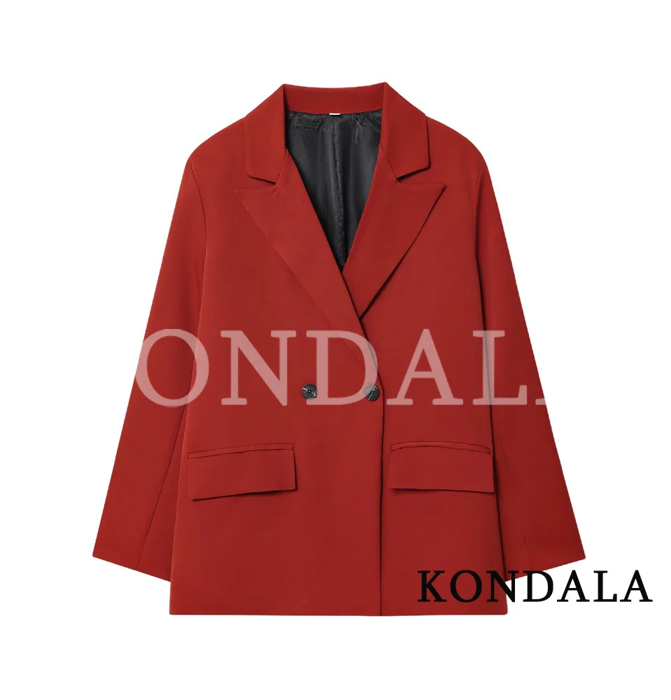 Double Breasted Notched Lapel Blazer | Wovetsa