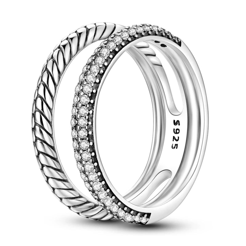 925 Silver Sparkling Zircon Star Ring | Wovetsa