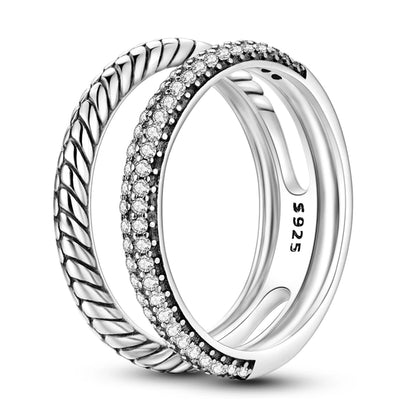 925 Silver Sparkling Zircon Star Ring | Wovetsa