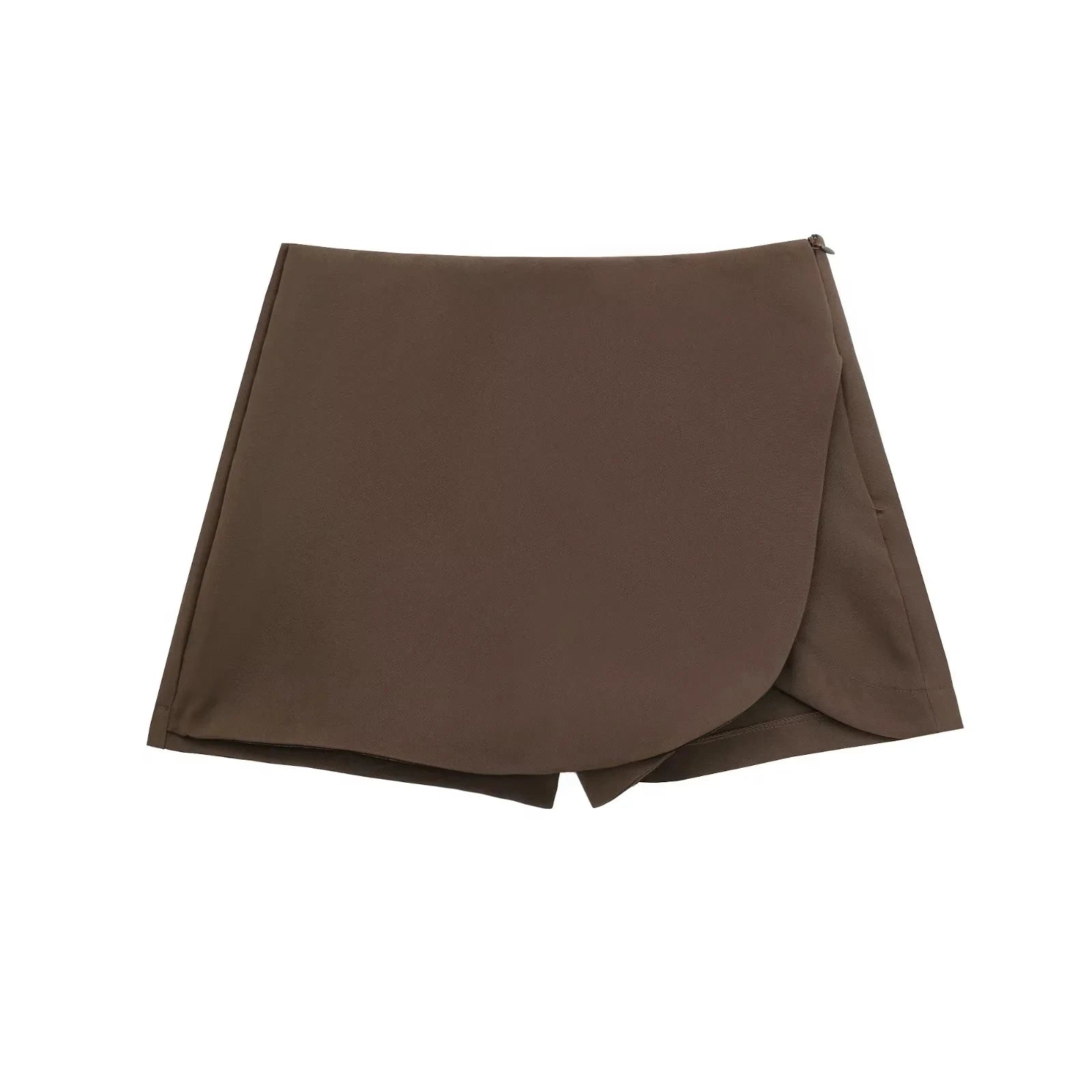 High Waist Asymmetric Mini Skort | Wovetsa