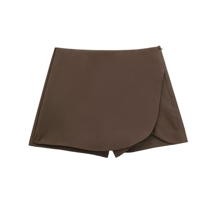 High Waist Asymmetric Mini Skort | Wovetsa