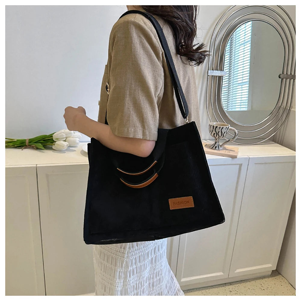 Corduroy Box Tote Bag | Wovetsa