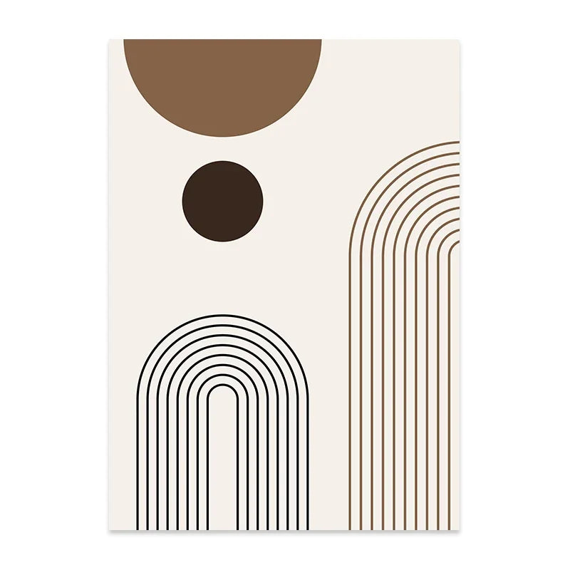 Scandinavian Abstract Geometric Lines Canvas Wall Art | Wovetsa