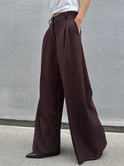 High-Waist Wide Leg Office Trousers | Wovetsa