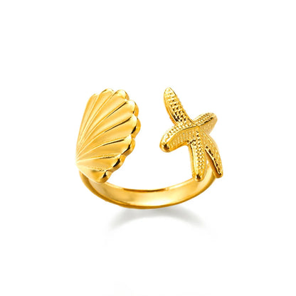 Gold-Tone Stainless Steel Cocktail Ring | Wovetsa