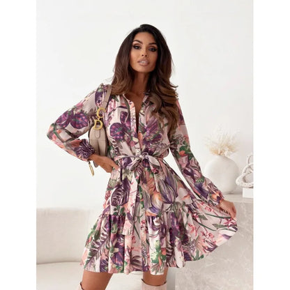 Floral Lantern Sleeve Midi Dress | Wovetsa