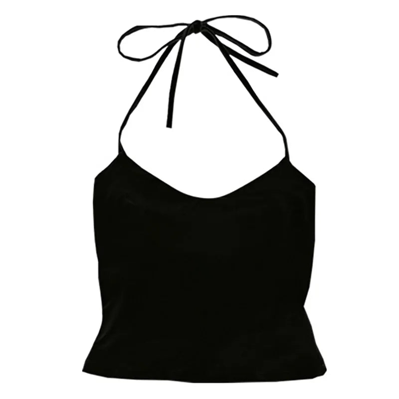 Y2K Bow-Trim Crop Tank Top | Wovetsa