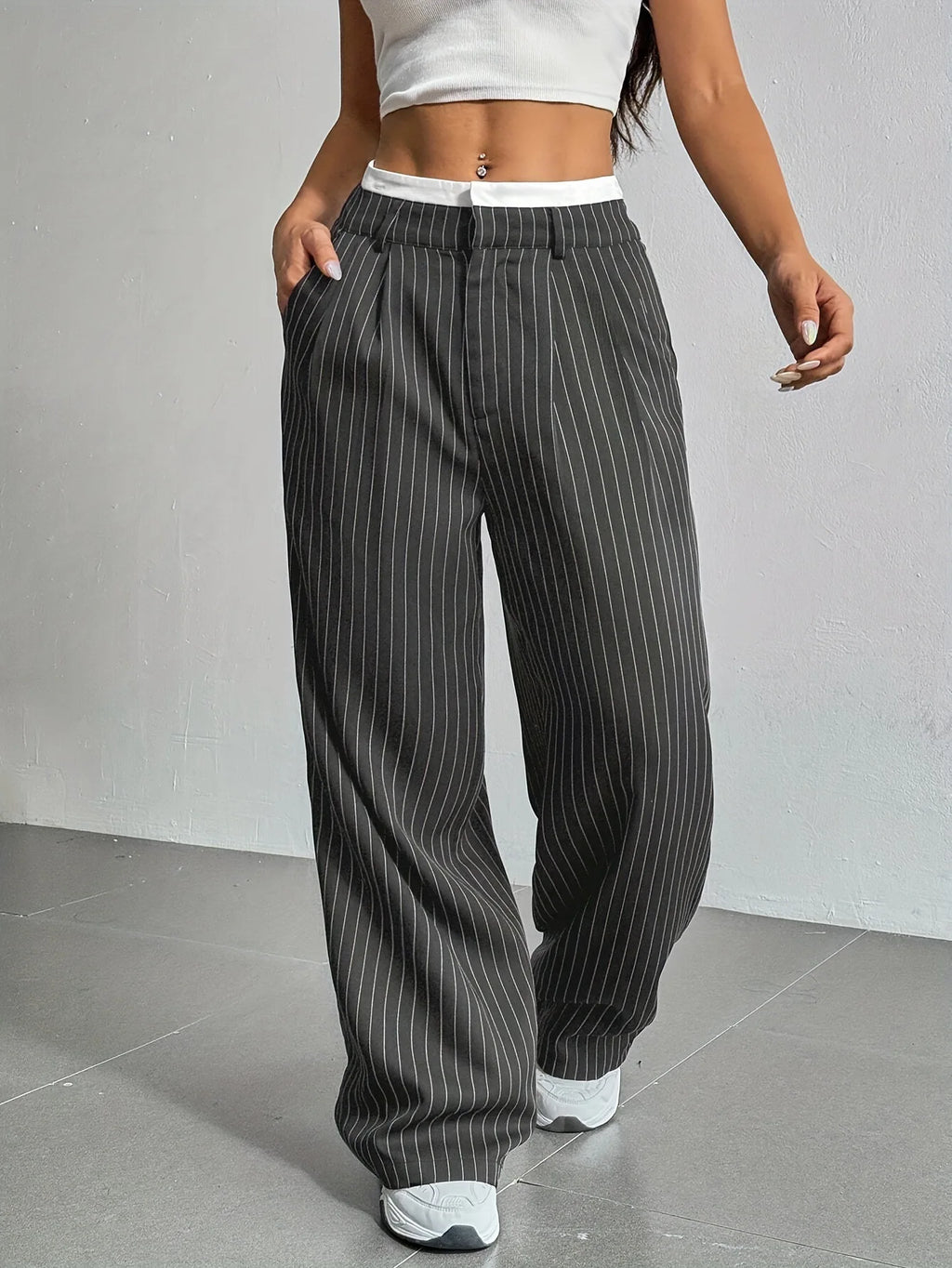 Striped Wide Leg Pants | Wovetsa