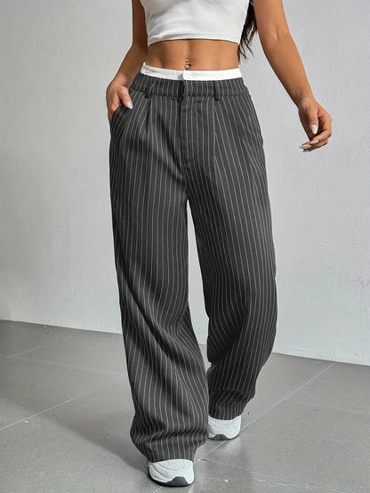 Striped Wide Leg Pants | Wovetsa