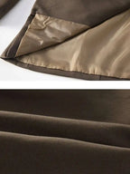 LANMREM Belt Spliced Design Blazer Women Vintage Notched Collar Single Button Coat Fashion 2025 Spring New Clothing 2AA4613