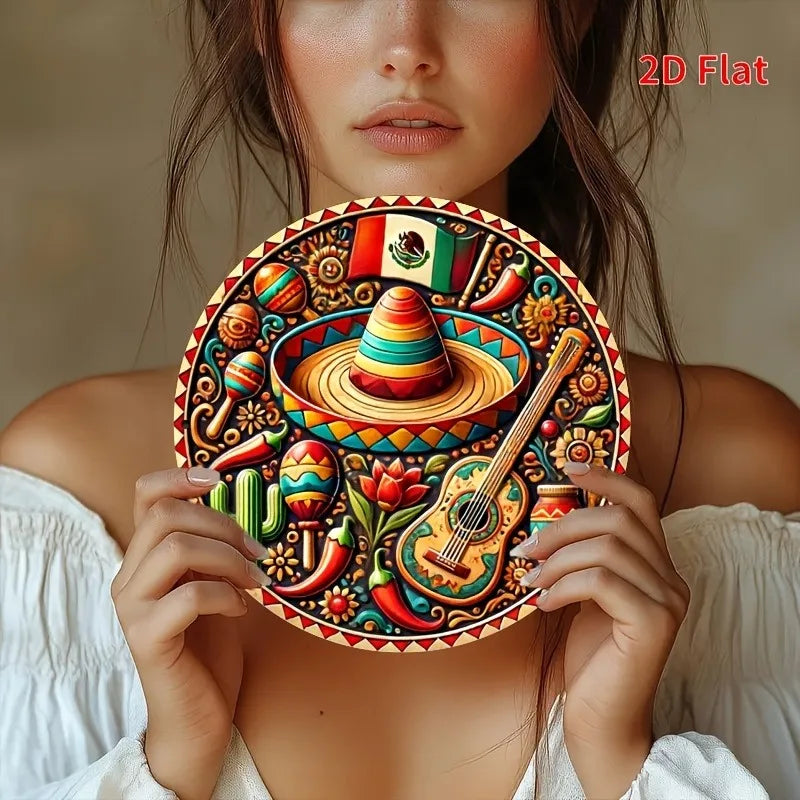 Mexican Round Metal Wall Art | Wovetsa