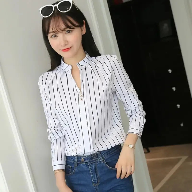 Stripe Print Blouse | Wovetsa