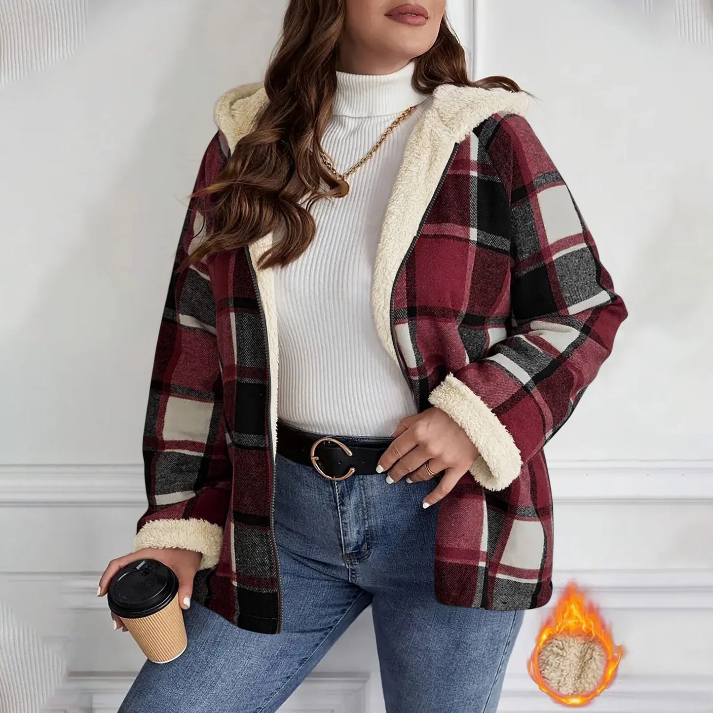 Plaid Hooded Zip Jacket | Wovetsa
